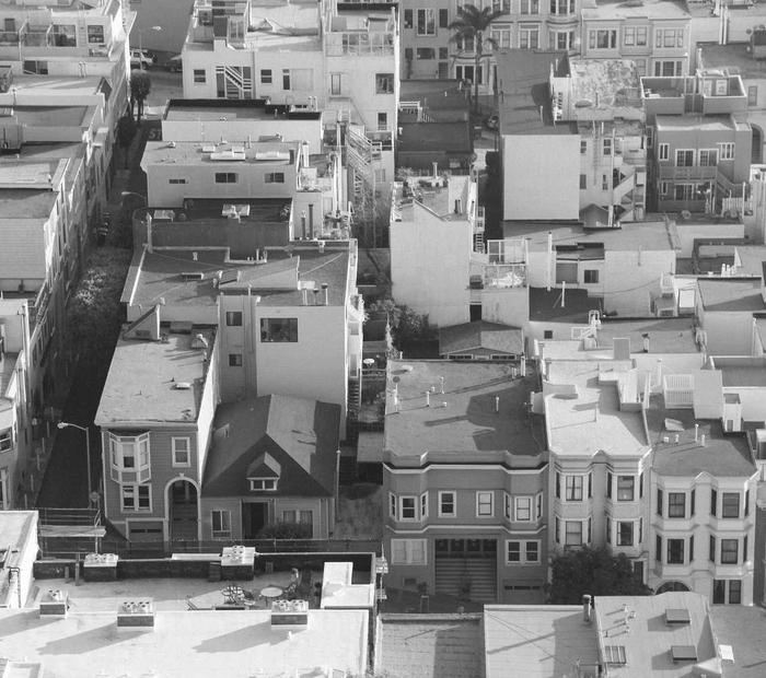 Vue aérienne d'un quartier résidentiel